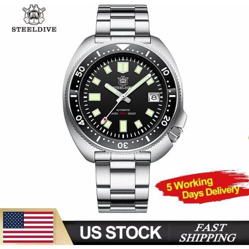 Steeldive Pro Diver Watch 200M Waterproof NH35 Automatic Watch Men Sapphire Crystal Stainless Steel Luxury Mechanical Watch Dive