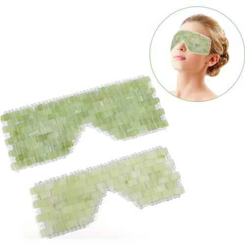 Natural Jade Eye Mask Stone Jade Mask Box Beauty Tool Facial Massage Wrinkle Removal Jade Eye Mask Skin Care Belt Beauty Tool