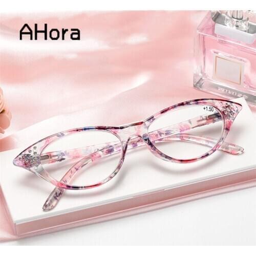 Ahora Reader Anti-fatigue Reading Glasses for Women Men Retro Floral Cateye Presbypia Glasses Vintage Eyewear +1.50 +2.0 +2.5 +3