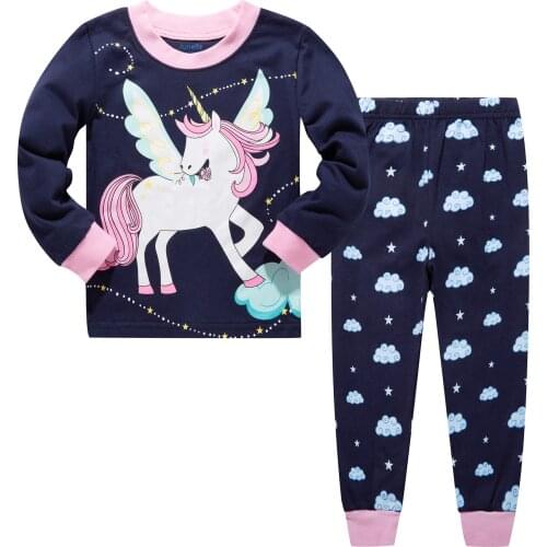Junellz Unicorn Childrens Pajamas Baby Girl Unicorn Pajamas Pajama Girl Toddler Girl Pjs 100% Cotton Kids Pyjama for Girls PJ