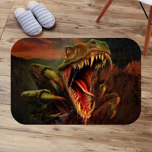 Anti-slip Door Mats Dinosaur Bathroom Shower Carpet Custom Bath Mat Soft Flannel DIY Doormat Absorbent Floor Rugs