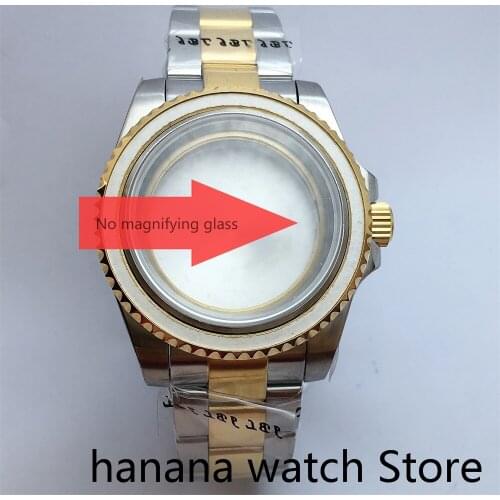 40mm sapphire glass solid 904L stainless steel luxury watch case strap for NH35 NH36 ETA 2836 Mingzhu DG2813, 3804 Miyota 8215