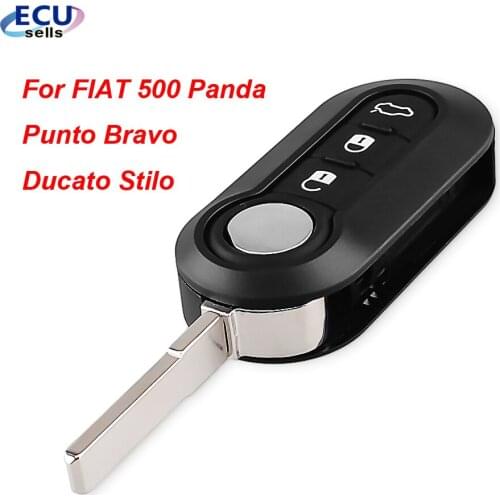 3 Button Folding Car Key Remote Flip Car Key Shell Fob Case For Fiat 500 Ducato Bravo Stilo Punto Panda
