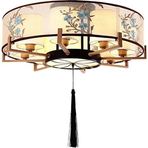 New Chinese style living room lamp led ceiling lamp modern atmosphere round creative study dining room lamp
