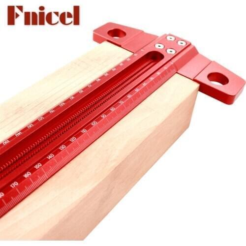 Aluminum Alloy T-type Line Scriber Woodworking Crossed-out Hole Scribing Ruler Deluxe Marking Gauge Precision Measuring Tools