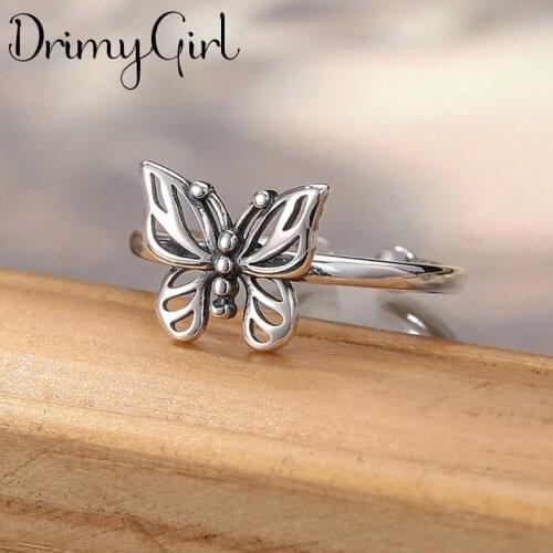 Exaggerated Handmade Butterfly Rings Finger Jewelry For Women Retro Gothic Punk Creativity Jewelry 2021