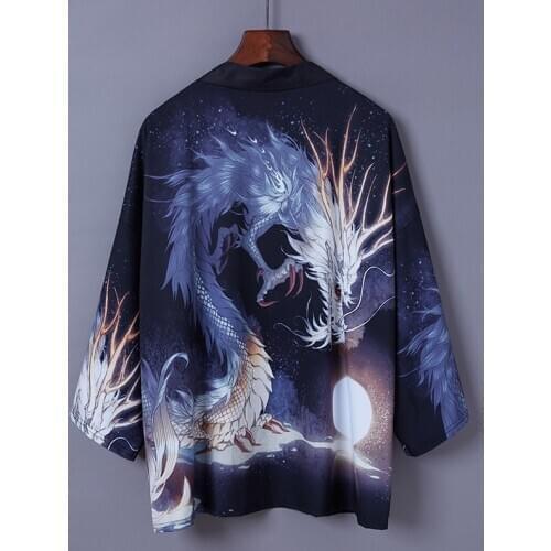 Japanese Kimono Man Haori Yukata Asian Streetwear Samurai Costume Cardigan Kimono Shirt Men Traditional Japanese Kimonos FF2975