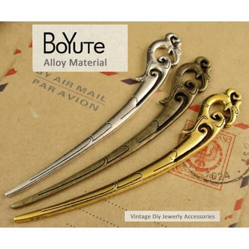 BoYuTe (40 Pieces/Lot) 14*93MM 3 Colors Phoenix Bookmarks Hair Stick Vintage Elegant Women for Jewelry Accessories Diy Handmade