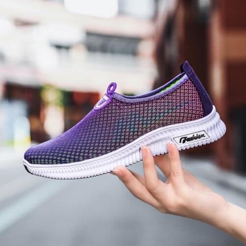 Woman Sneakers Casual Vulcanized Shoes Womens Breathable Flat Female Walking Mesh Anti-slip Sneakers Zapatillas Mujer