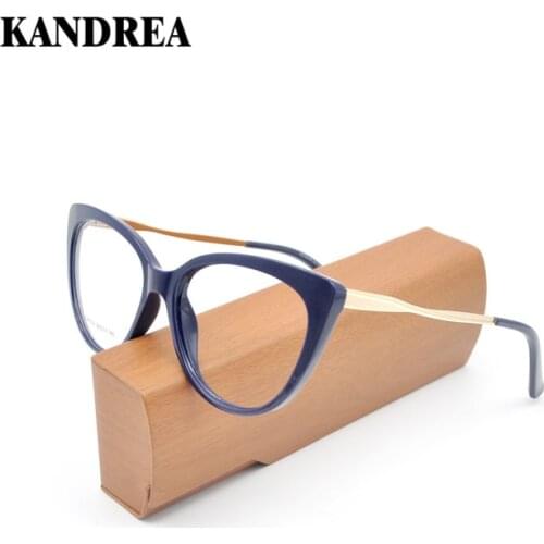 KANDREA 2021 Summer New Oversize Cat Eye Glasses Frame Women TR90 Clear Lens Eyeglasses Female Luxury Transparent Myopia Eyewear