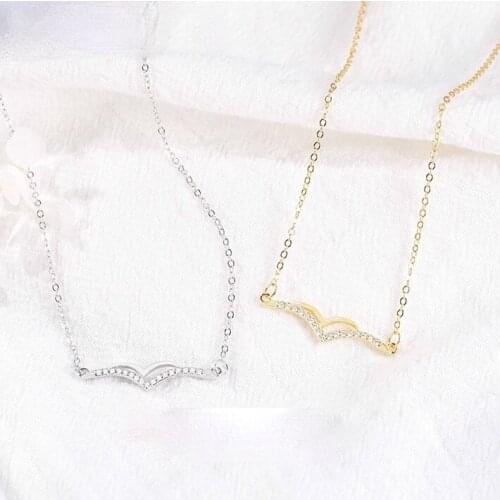 Pure silver small lock necklace womens S925 silver micro inlaid Pendant Light luxury niche design temperament clavicle chain