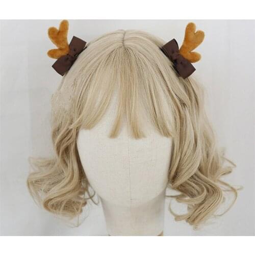 1 Pair Lolita Girl Cosplay Christmas Elk Deer Ears Cartoon Hairclip Hairpin Hair Accessories B1618