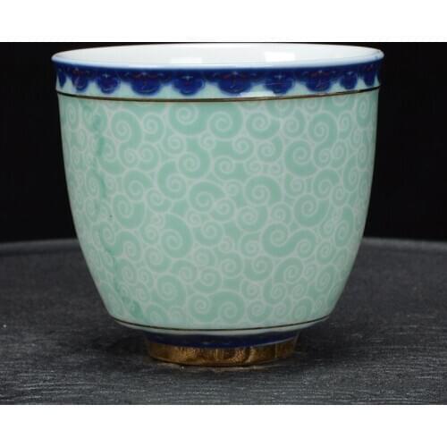125ml Blue and White Porcelain Kung Fu Teacup Ceramic Tea Set Tea Cup Large Master Cup Tea Bowl Individual Cup Single Cup