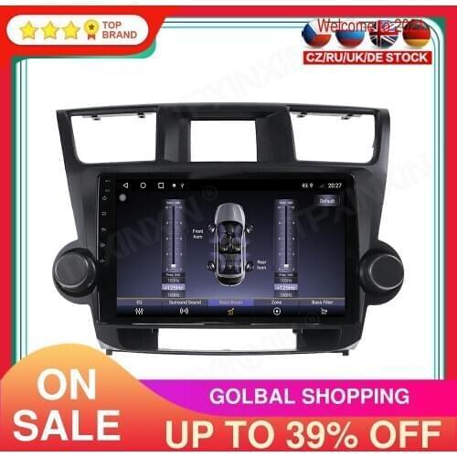 128G Android 10.0 For Toyota Highlander 2009-2013 Car Multimedia Player GPS Navigation Headunit Radio Audio Stereo Tape Recorder