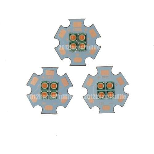 2pcs/lot 3V 6V 12V 10W-12W Full Spectrum 380-840nm High Power Led on 20mm Copper PCB