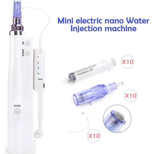 2 In 1 Hydra Injector Derma Pen Facial Acid Injection Microneedle Anti Wrinkle Mesotherapy Hydra Injector Face Beauty Equipment