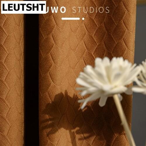 2021 Nordic Texture Velvet Light Luxury Curtains for Living Room Bedroom Floor-to-ceiling Windows Blackout Curtains Custom