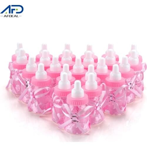 24pcs/lot Baby Bottle Candy Box Chocolate Candy Bottle Baby Shower Favor Boxes Wedding Favors Gifts Box Baptism Party Supplies