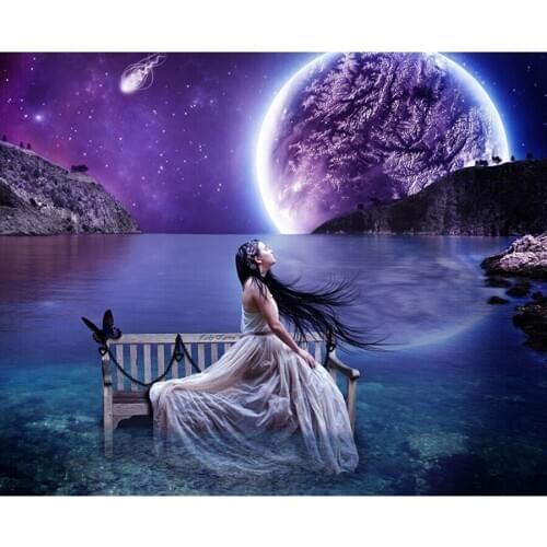 3d diamond painting needlework full drill diamond mosaic diamond embroidery Moon fairy cross stitch sewing knitting needles Z155