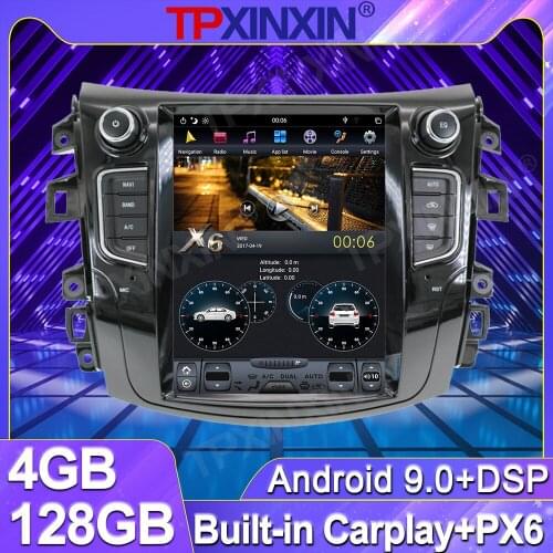 4+128G For Nissan NP300 Navara 2014 - 2020 Android 9 Tesla Vertical Big Screen Car Auto Radio Multimedia Player GPS Navigation