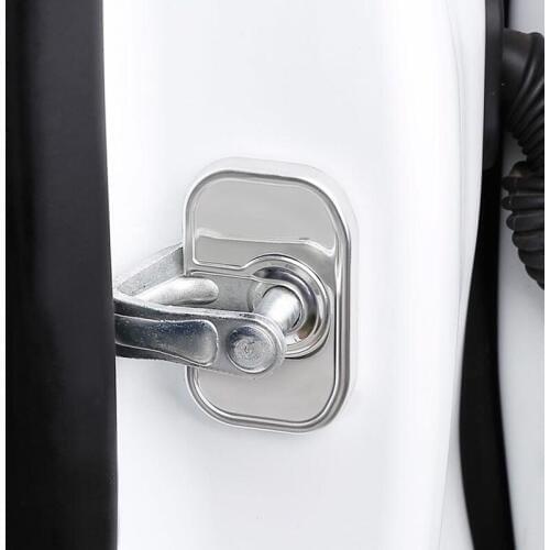 4pcs Stainless Steel Door Lock Stickers Buckle Protective Trim Cover For Tesla Model S 2014-2018