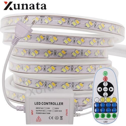 5630 LED Strip 220V Waterproof Double Row CCT White+Warm White 120LEDs/m Ribbon Tape Flexible LED Light For Home Decration