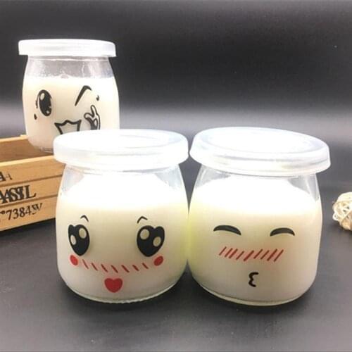 6/12pcs 200ml Pudding Bottle Glass Bread Store Cute Heat-Resistant Yogurt Containers Milk Cup Jelly Jar For Home Shop