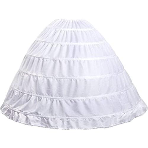 6-Hoops Hoop Skirt Crinoline Petticoat for Wedding Dress Crinoline Underskirt Ball Gown Petticoat for Women Hoopless