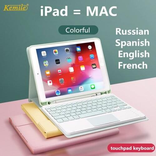 Touchpad Keyboard Case for iPad Pro 11 2020 Air 3 10.5 7th 10.2 2019 Air 9.7 2018 Cover W Pencil holder funda touchpad Keyboard