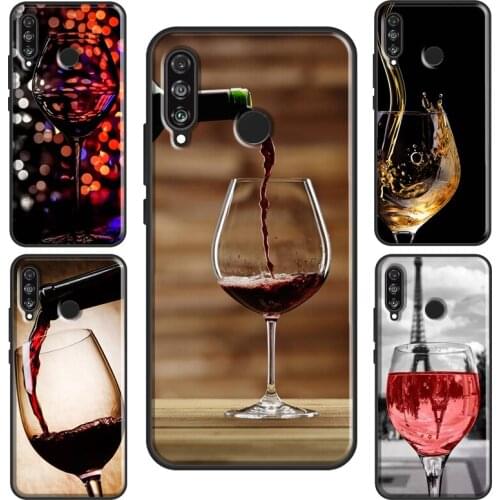 Wine Glass Bottle Case For Huawei Nova 5T P20 P40 P30 Lite Mate 10 P Smart 2019 Y6 Honor 9X 8X 8A 10i 20