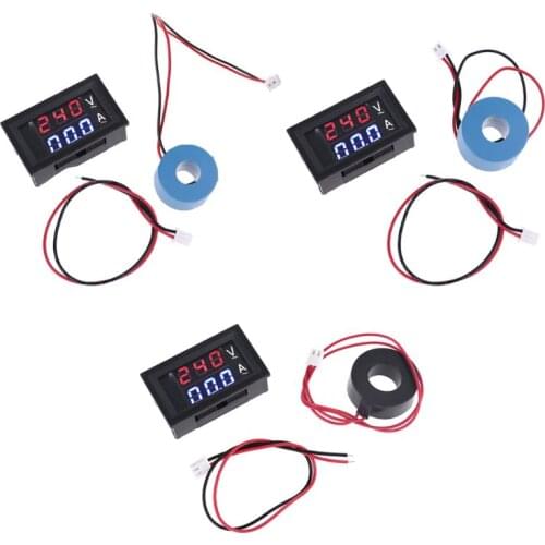 0.28" Digital Voltmeter Ammeter AC 60-500V 10A 50A 100A Current Meter Volt Gauge Drop Shipping