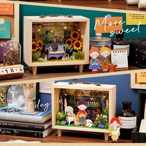 DIY DollHouse Wooden Doll Houses Miniature Dollhouse Furniture Kit Toys For Children Christmas Gift Home Decor