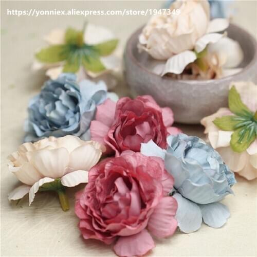 5cm Hibiscus Cotton artificial flowers DIY wedding decoration garland kissing Ball Flower Wall White Red Pink Flower heads