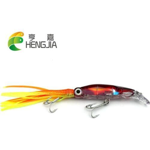 HENGJIA 1pc hard plastic big octopus lures Crank Swings Squid Baits crank artificial wobblers pesca fishing tackles