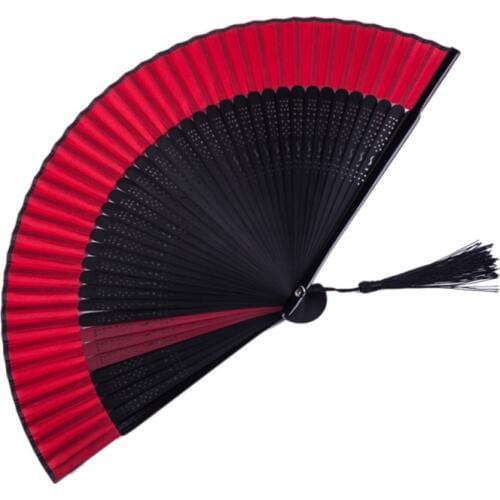 Chinese Folding Fan Decorative Women Paint Black hand Fan Decoration Craft For Shopping dance Decoration Crafts Home Decor