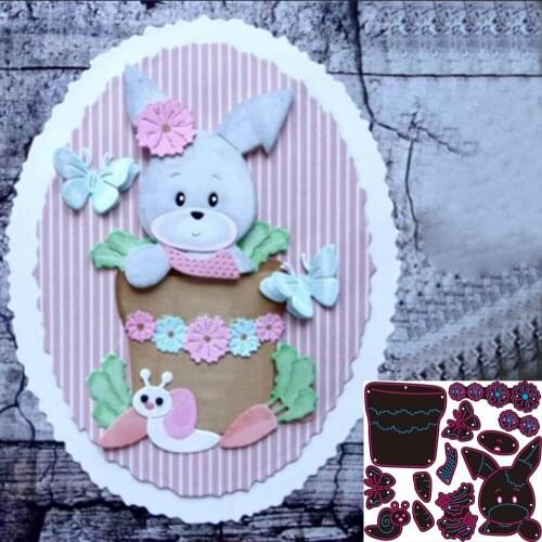 Rabbit and butterfly suit Metal Cutting Dies for DIY Scrapbooking Album Paper Cards Decorative Crafts Embossing Die Cuts