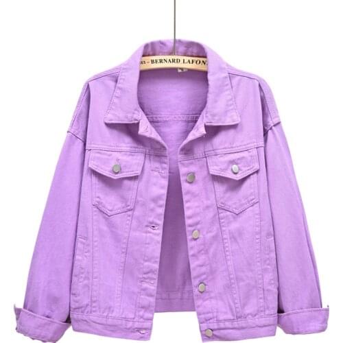 2021 Autumn Women Denim Jacket Long Sleeve Fashion Streetwear Casual Loose Outwear Short Jeans Jacket Coat