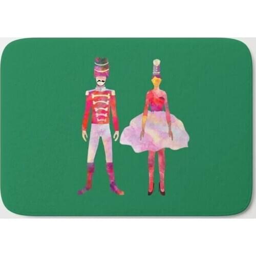 HOT Bathroom Rugs Nutcracker Ballet Bath Mat Flannel Absorbent Non Slip Doormat for Entrance Door Bath Mats Bathroom