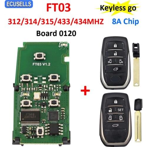 Lonsdor FT03 Circuit Board 0120 312/314/433/434Mhz 8A Chip Keyless Go Remote Smart Car Key Pcb for Lexus Toyota Alphard Vellfire