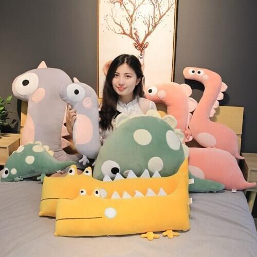 Cartoon Animals Sleep Pillows Stuffed Dinosaur Crocodile Plush Toys Soft Kids Girls Cushion