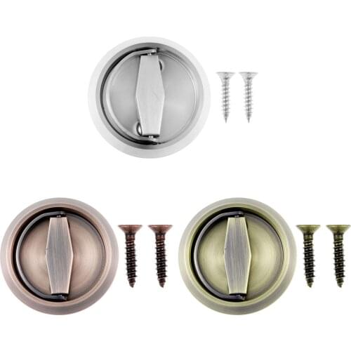 Stainless Steel 304 Corridor Locks Doorknobs Cabinet Furniture Hidden Door Handle Recessed Cup Install Privacy Sliding Door Lock