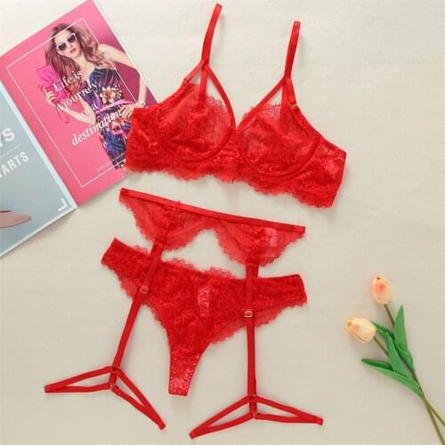 New Sexy Fashion Lace Lingerie Womens Underwear Set Mesh Lace Transparent Bra Sexy Lingerie Set Set Sexy Erotic Lingerie Set