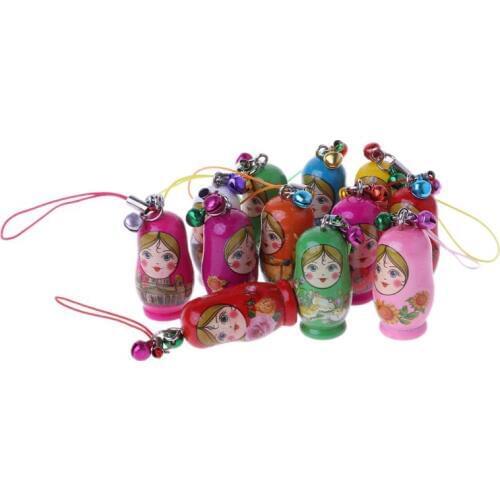 New Cute Russian Nesting Dolls Matryoshka Doll Keychain Phone Hanger Bag Gifts