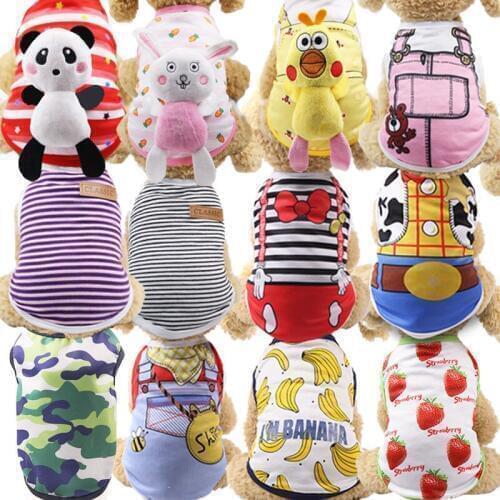 Dog Clothes 100% Cotton Various Style Cute Cartoon Dogs Costume Cat Clothing for Puppy Dog Shirts Pet Clothes