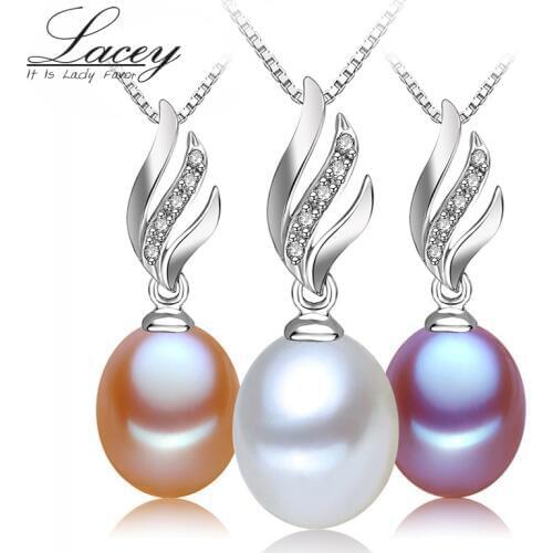 Freshwater Pearl Pendant Necklace For Women,Real Natural Pearl Pendant 925 Silver Daughter Birthday Gift