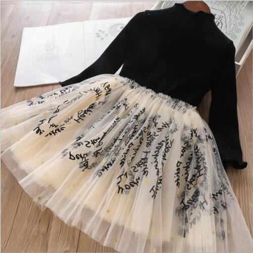 Girl Tutu Dresses Autumn Winter Kids Knitting Dress Birthday Party Princess Dress Embroidery Christmas Clothes Princess Costume