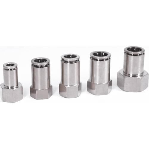 Pneumatic Connectors M5 1/8" 1/4" 3/8" 1/2" BSPT Female Nickel Plated Brass Push In Quick Connector Release Air Fitting Plumbing
