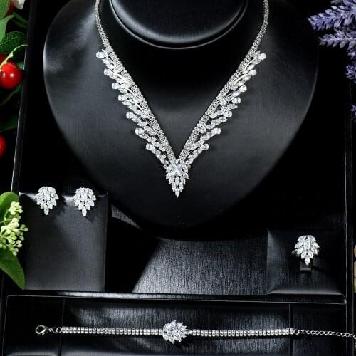 Sederyla Gorgeous Luxury Pendant Necklace+Dangle Earrings Jewelry Set for Bridal Wedding Hot Women Daily Party Accessories
