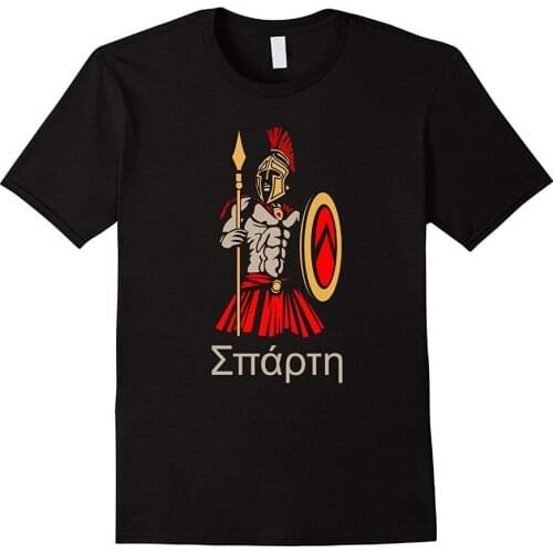 Spartan Warrior Sparta Ancient Greece T-Shirt 2019 Summer Men Short-Sleeved Men Short Sleeve Fitness Clothing O-Neck Top Tees