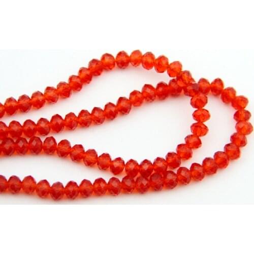 Glass Chandelier Prism Lt Siam 2*3-8*10mm Loose Faceted Crystal Rondelle Ball Beads For Bracelet Making Home Party Decoration